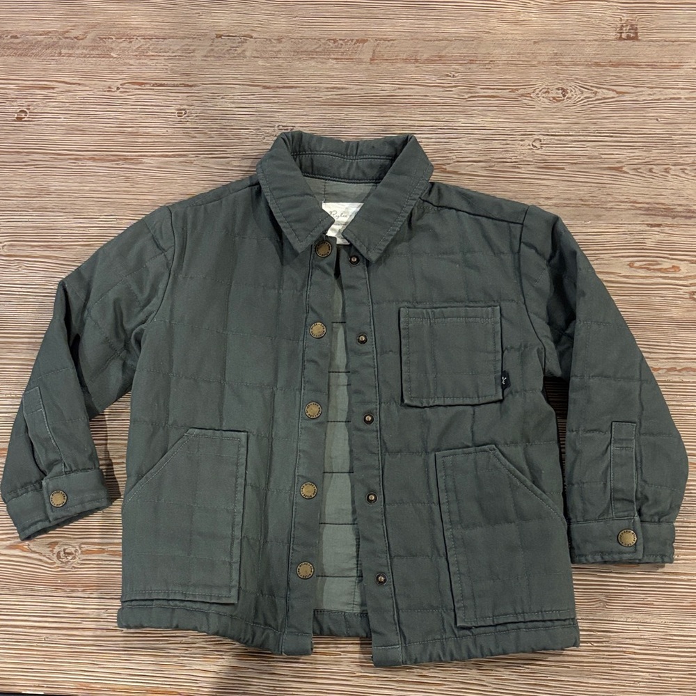 Rylee + Cru Dark Green Quilted Jacket